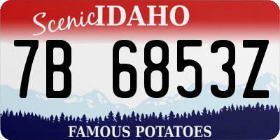 ID license plate 7B6853Z