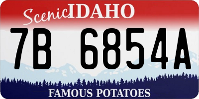 ID license plate 7B6854A