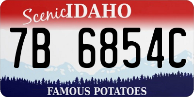 ID license plate 7B6854C