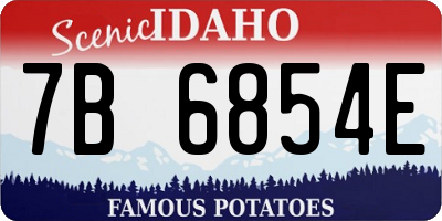 ID license plate 7B6854E