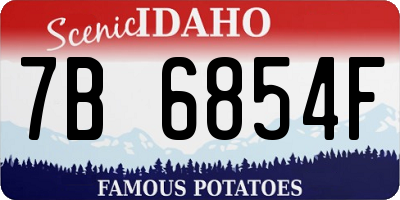 ID license plate 7B6854F