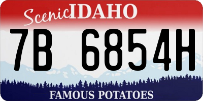 ID license plate 7B6854H