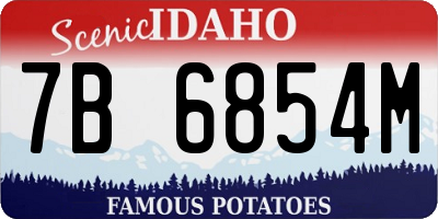 ID license plate 7B6854M