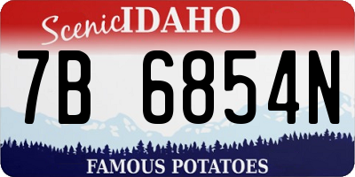 ID license plate 7B6854N