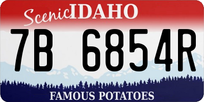 ID license plate 7B6854R
