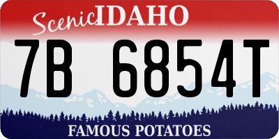 ID license plate 7B6854T