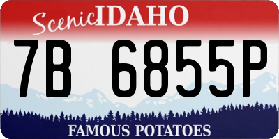 ID license plate 7B6855P