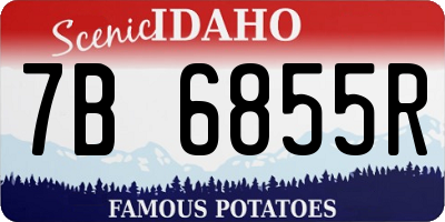 ID license plate 7B6855R