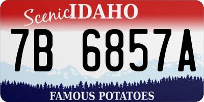 ID license plate 7B6857A