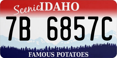 ID license plate 7B6857C