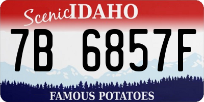 ID license plate 7B6857F