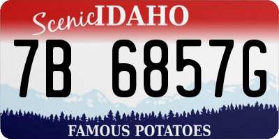 ID license plate 7B6857G