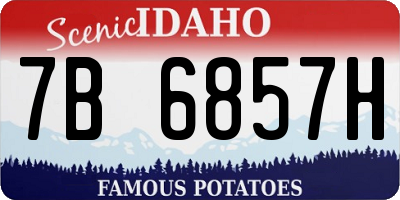 ID license plate 7B6857H