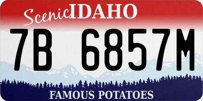 ID license plate 7B6857M