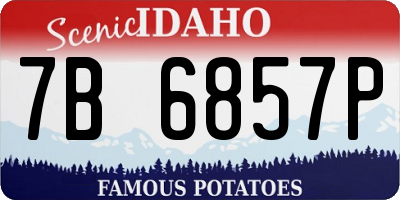 ID license plate 7B6857P