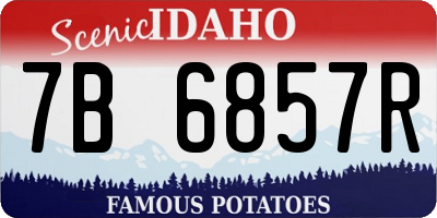 ID license plate 7B6857R