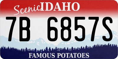 ID license plate 7B6857S
