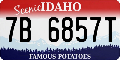 ID license plate 7B6857T