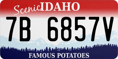 ID license plate 7B6857V