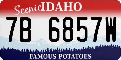 ID license plate 7B6857W