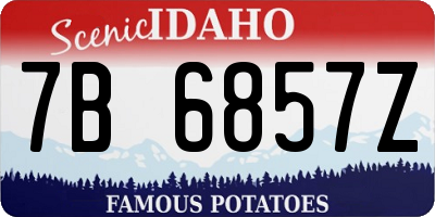 ID license plate 7B6857Z