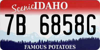 ID license plate 7B6858G