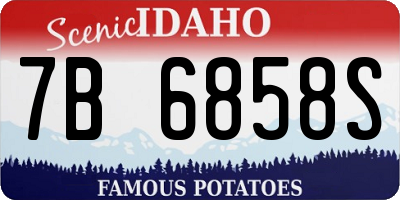 ID license plate 7B6858S