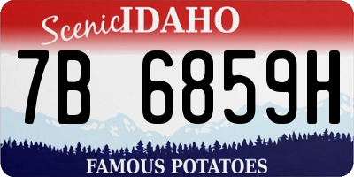 ID license plate 7B6859H