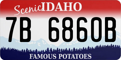 ID license plate 7B6860B