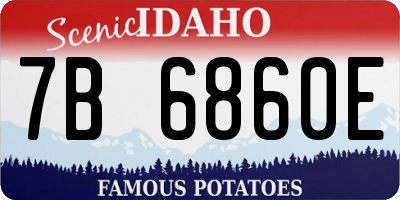 ID license plate 7B6860E