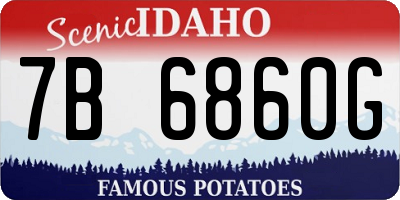 ID license plate 7B6860G