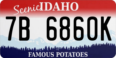 ID license plate 7B6860K