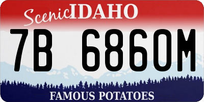 ID license plate 7B6860M