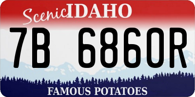 ID license plate 7B6860R