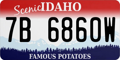 ID license plate 7B6860W