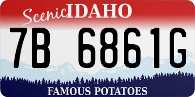 ID license plate 7B6861G