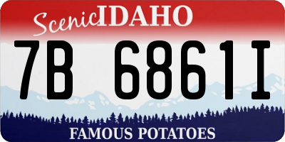 ID license plate 7B6861I