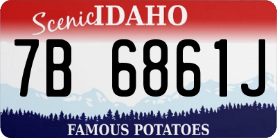 ID license plate 7B6861J