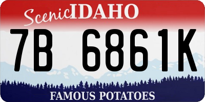 ID license plate 7B6861K