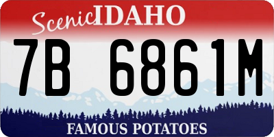 ID license plate 7B6861M