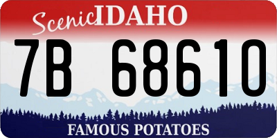 ID license plate 7B6861O