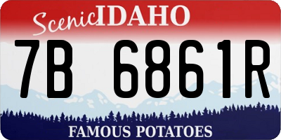 ID license plate 7B6861R