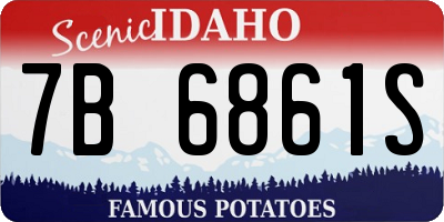 ID license plate 7B6861S