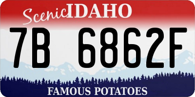 ID license plate 7B6862F