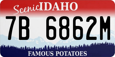 ID license plate 7B6862M