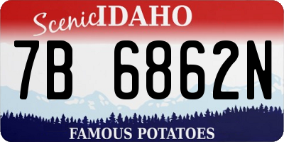 ID license plate 7B6862N