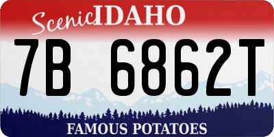 ID license plate 7B6862T