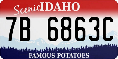 ID license plate 7B6863C