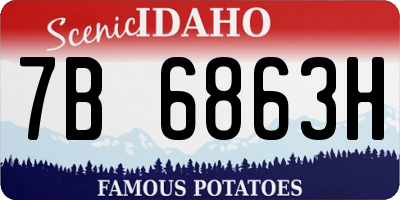 ID license plate 7B6863H