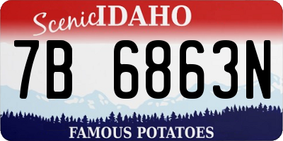 ID license plate 7B6863N